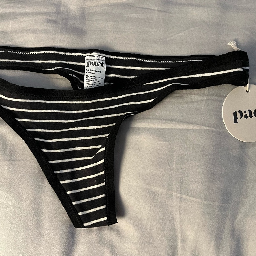 Pact organic cotton thong underwear